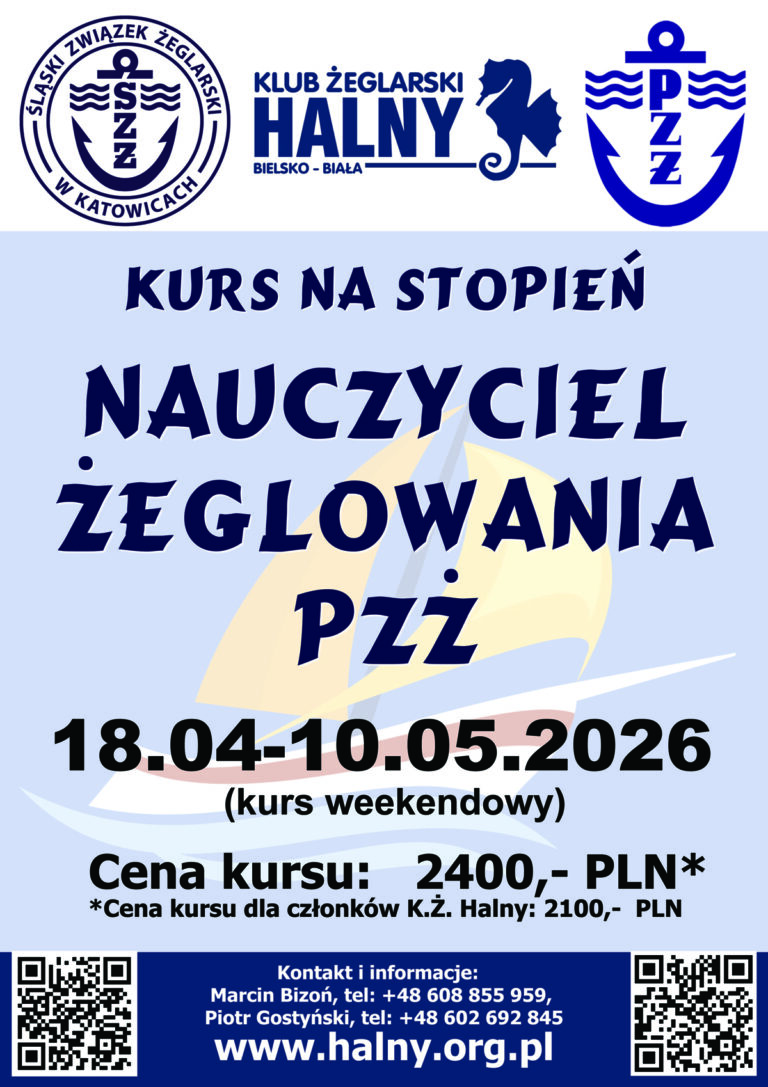 Nauczyciel Żeglowania PZŻ – 18.04 – 10.05.2026 – KŻ „Halny” Bielsko – Biała